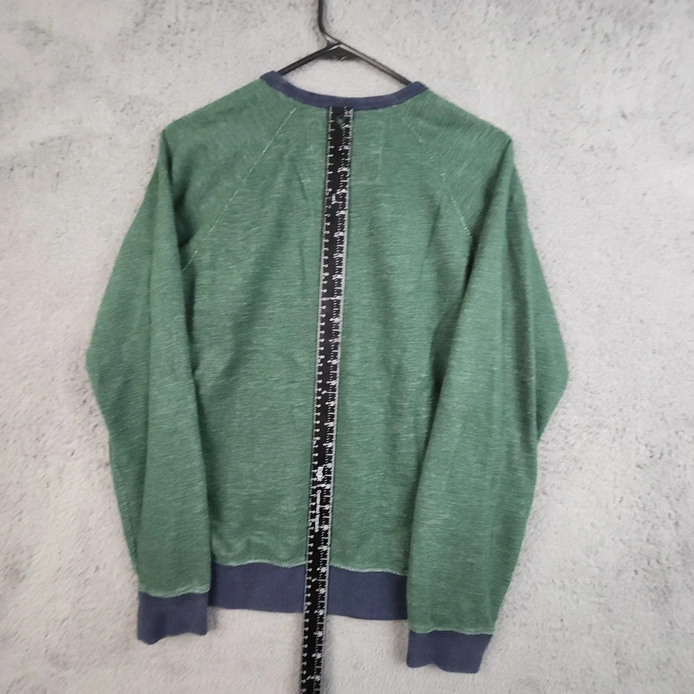 American Eagle Crewneck Mens XS Green Green/Navy Raglan Preppy Pullover Gorpcore